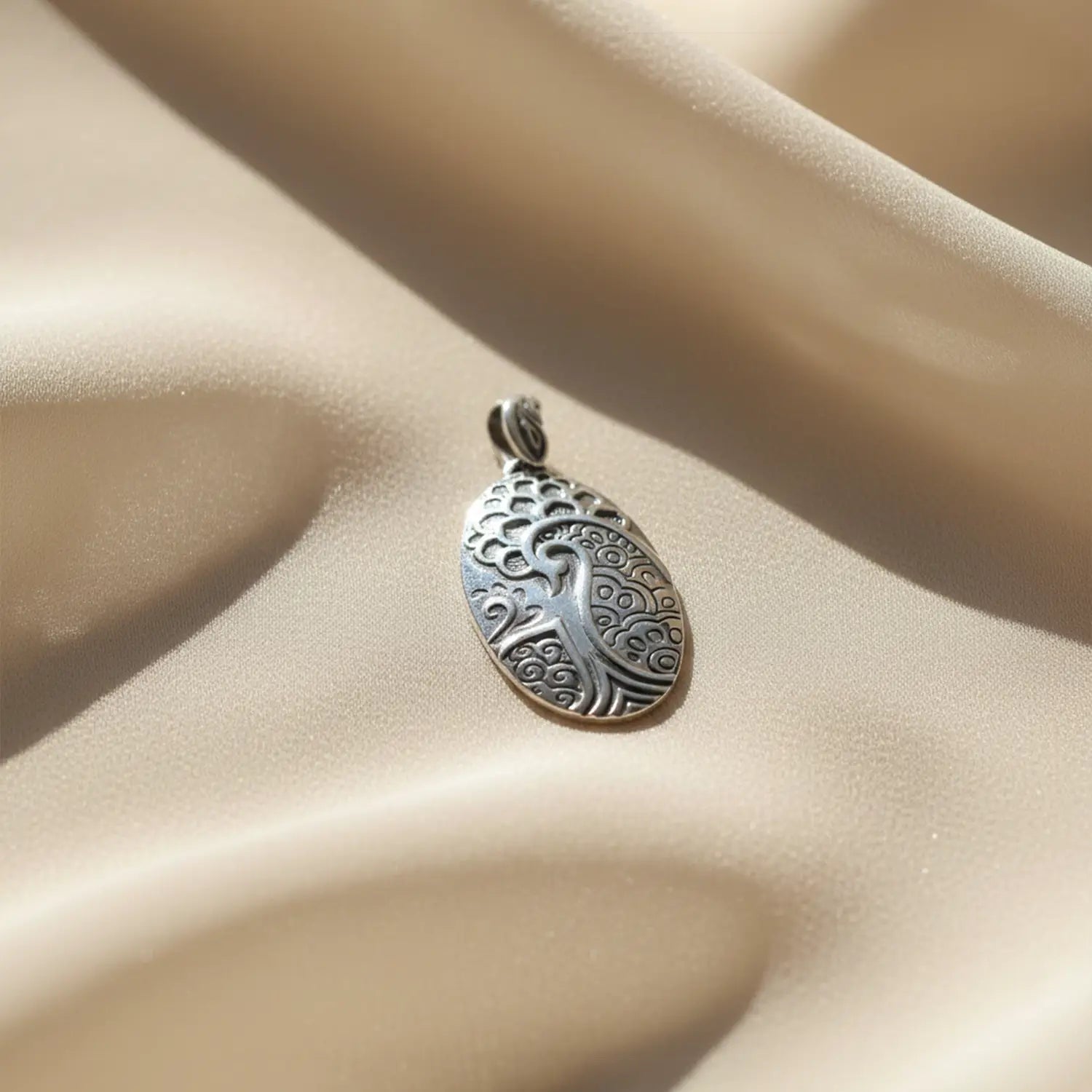 Artistic Pure Silver Peacock Pendant- Made With Pure 925 Silver