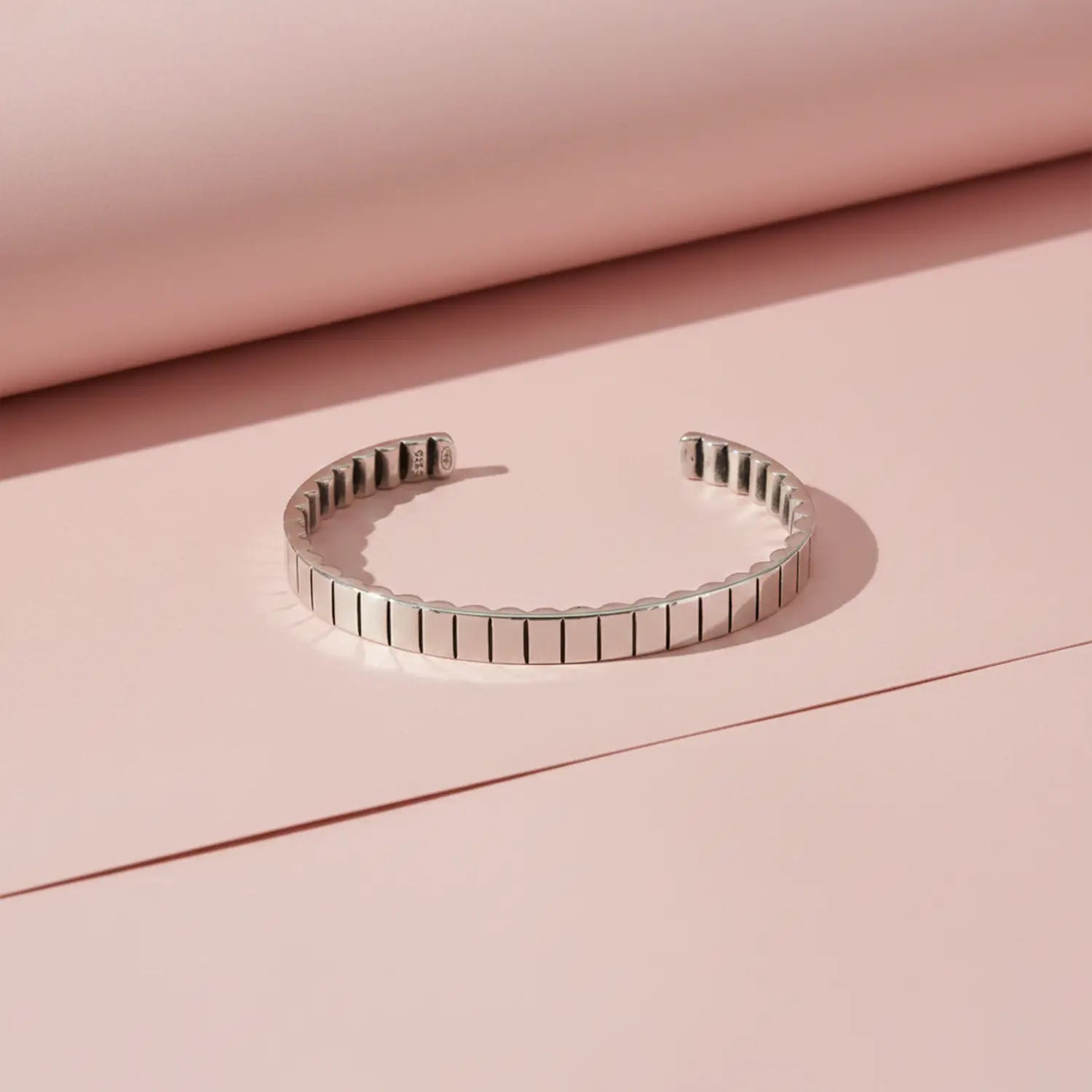 Pure Silver Striped Cuff Bracelet - Made With Pure 925 Silver