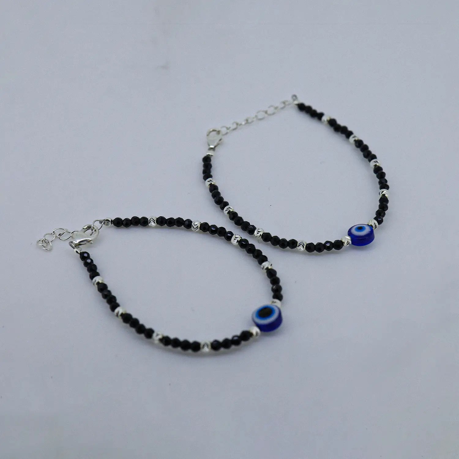 Kids Evil Eye Protection Silver Bracelet Pair- Made With Pure 925 Silver