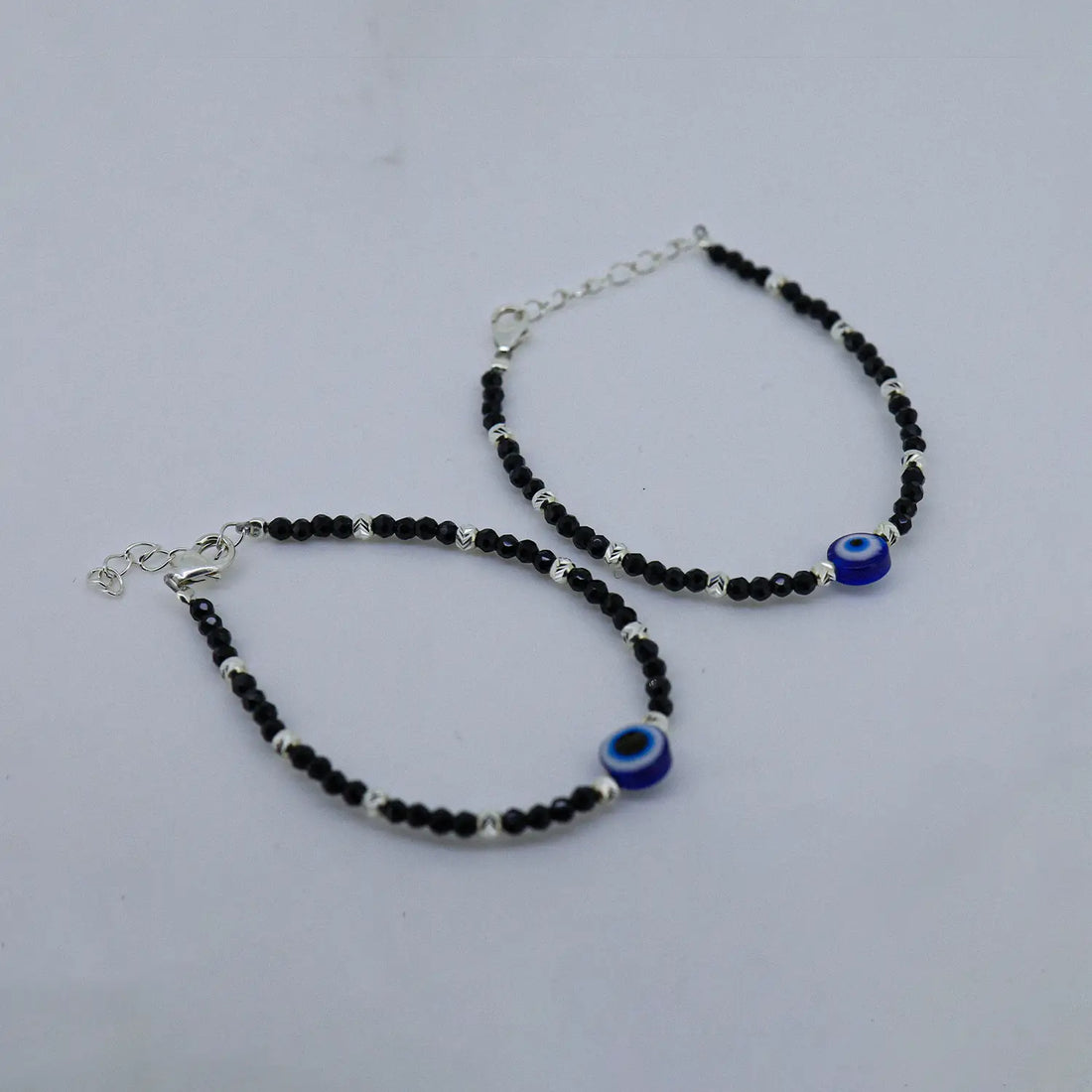 Kids Evil Eye Protection Silver Bracelet Pair- Made With Pure 925 Silver