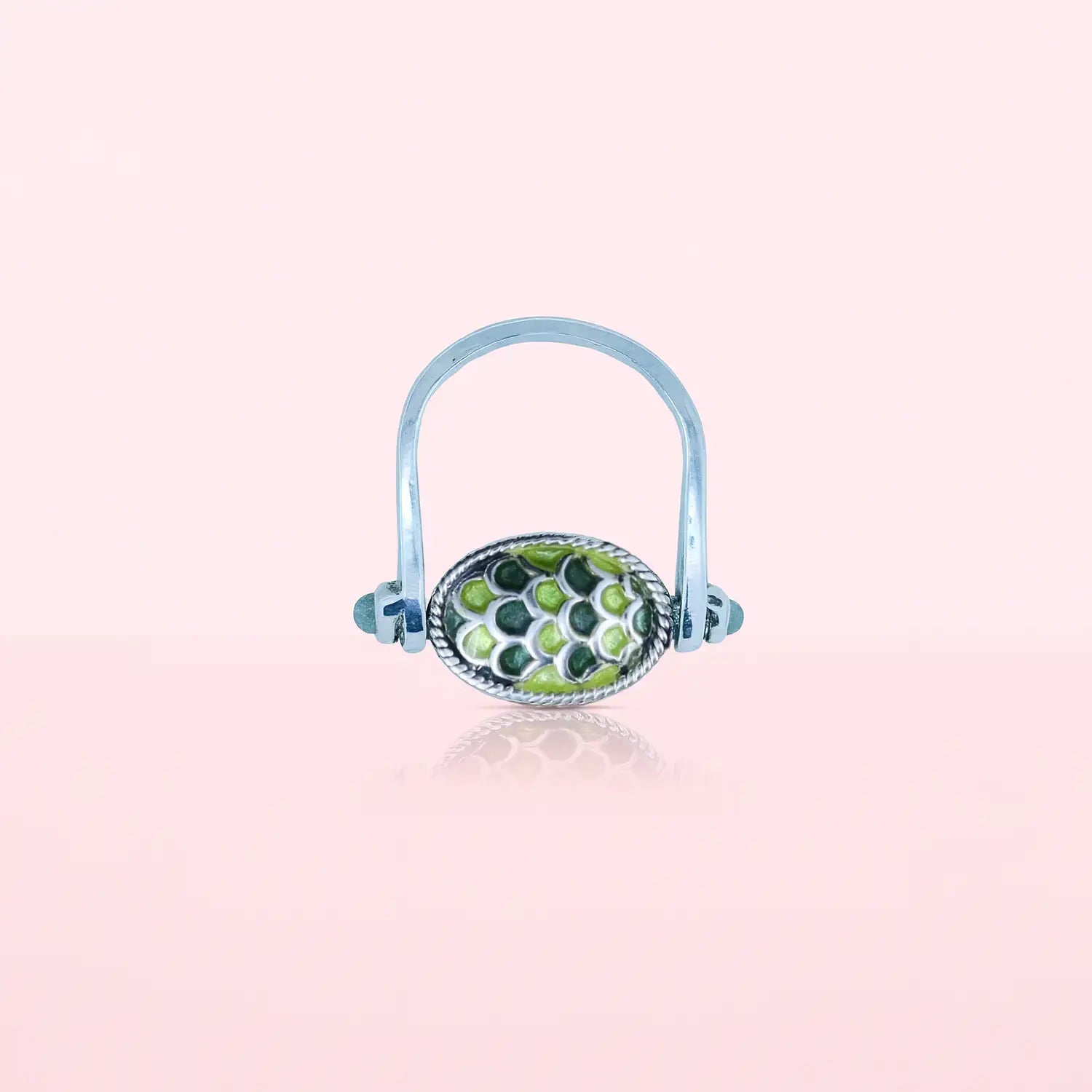 Silver Enamel Thomb Ring- Made With Pure 925 Silver
