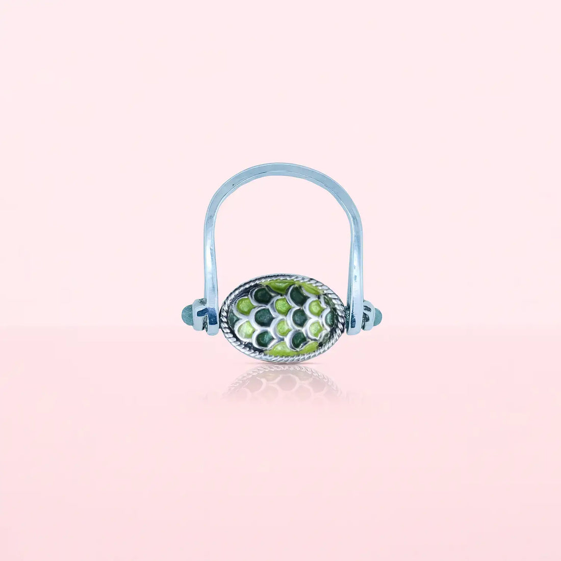 Silver Enamel Thomb Ring- Made With Pure 925 Silver