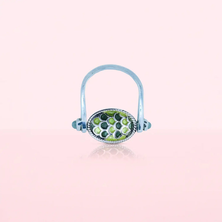 Silver Enamel Thomb Ring- Made With Pure 925 Silver