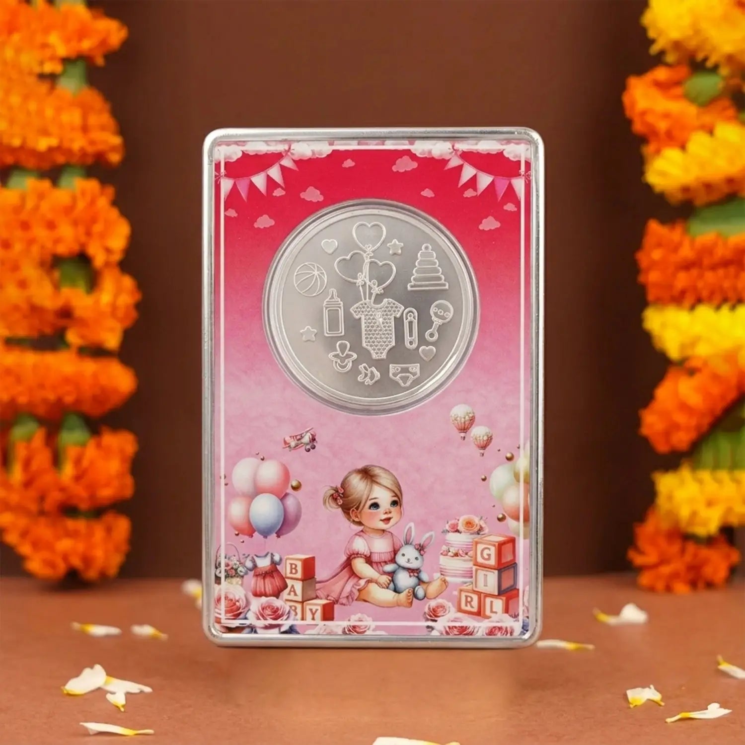 999 Pure Silver Baby Girl Coin - Made With Pure 925 Silver