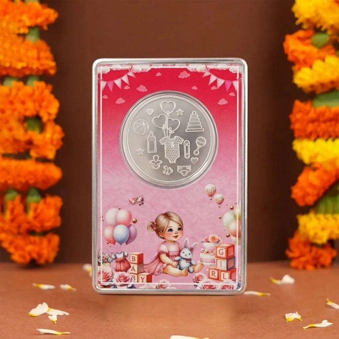 999 Pure Silver Baby Girl Coin - Made With Pure 925 Silver