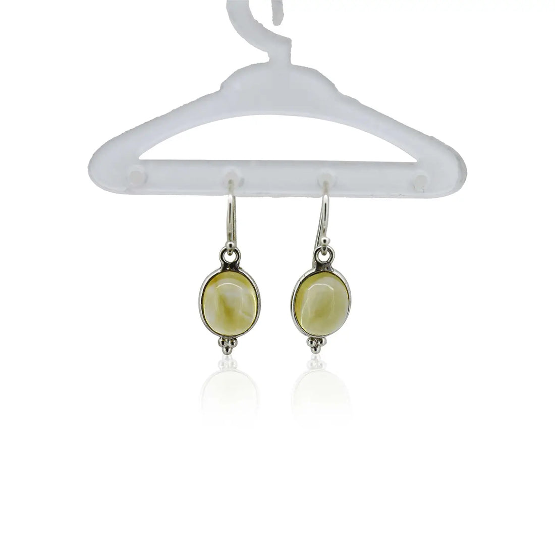 Pure Silver Earrings with Yellow Cat’s Eye Stone- Made With Pure 925 Silver