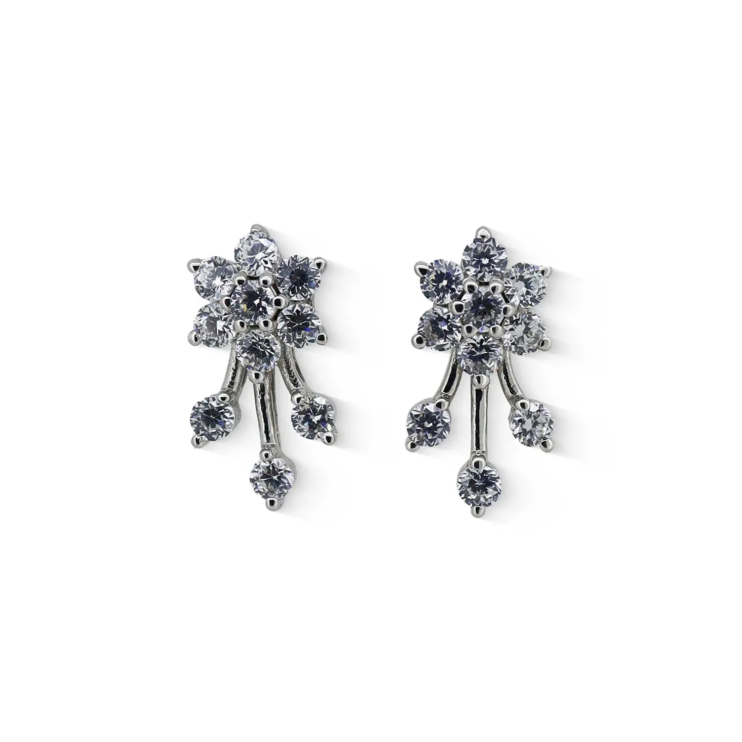 Celeste Sparkle Silver Stud Earrings- Made With Pure 925 Silver