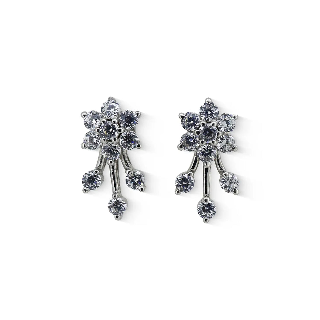 Celeste Sparkle Silver Stud Earrings- Made With Pure 925 Silver