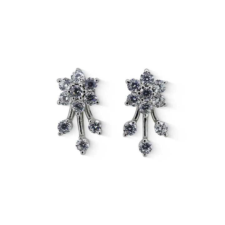 Celeste Sparkle Silver Stud Earrings- Made With Pure 925 Silver
