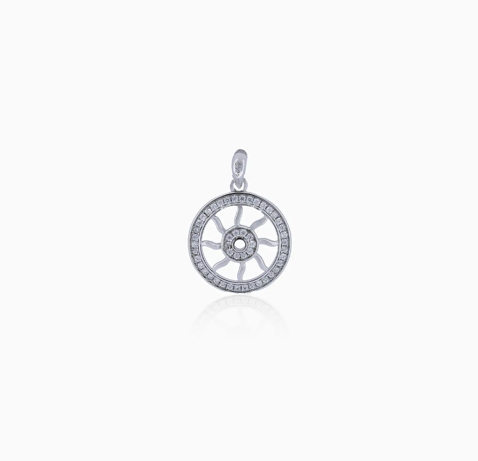 Radiant Wheel of Life Silver Pendant Made With Pure 925 Silver