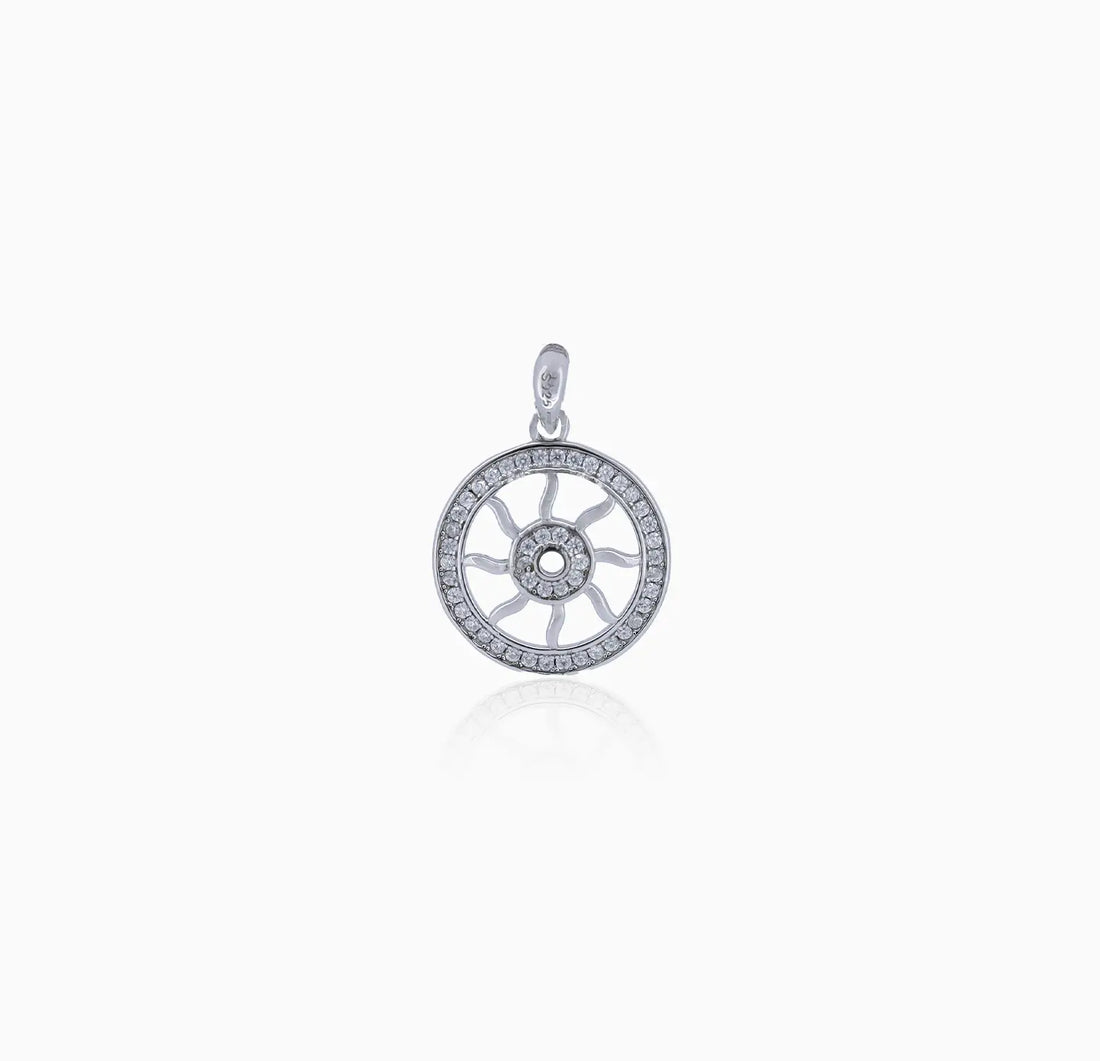 Radiant Wheel of Life Silver Pendant Made With Pure 925 Silver
