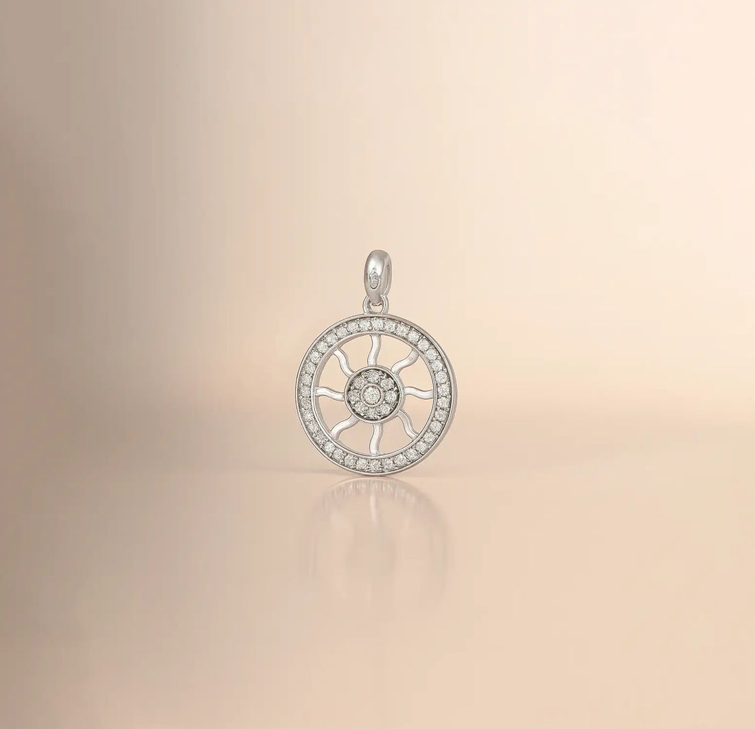 Radiant Wheel of Life Silver Pendant Made With Pure 925 Silver