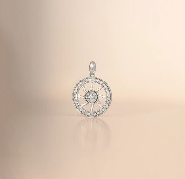Radiant Wheel of Life Silver Pendant Made With Pure 925 Silver