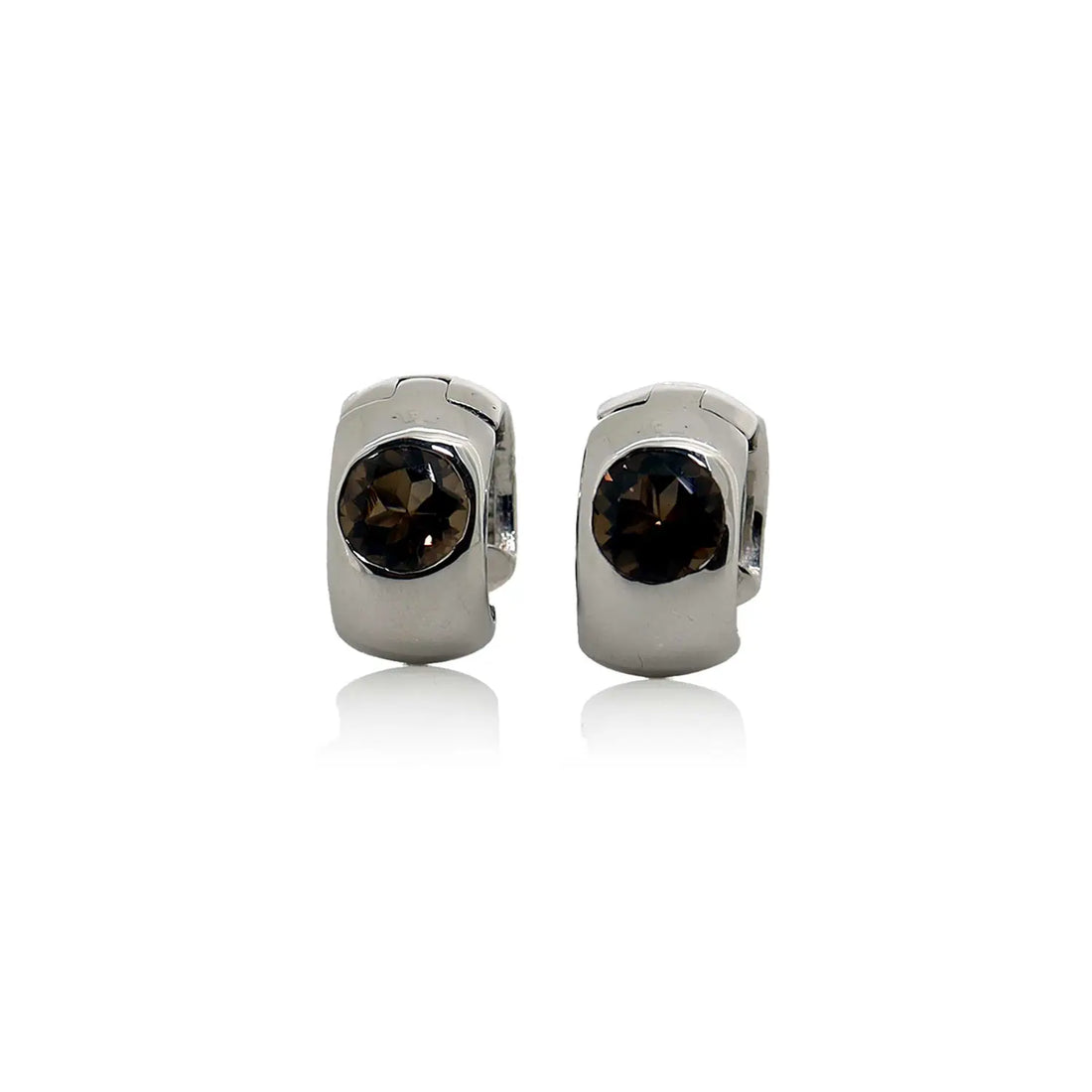 Silver Earrings with Smoky Quartz Accent- Made With Pure 925 Silver