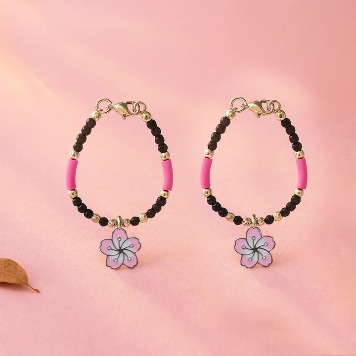Pure Silver Kids Floral Beads Bracelet- Made With Pure 925 Silver
