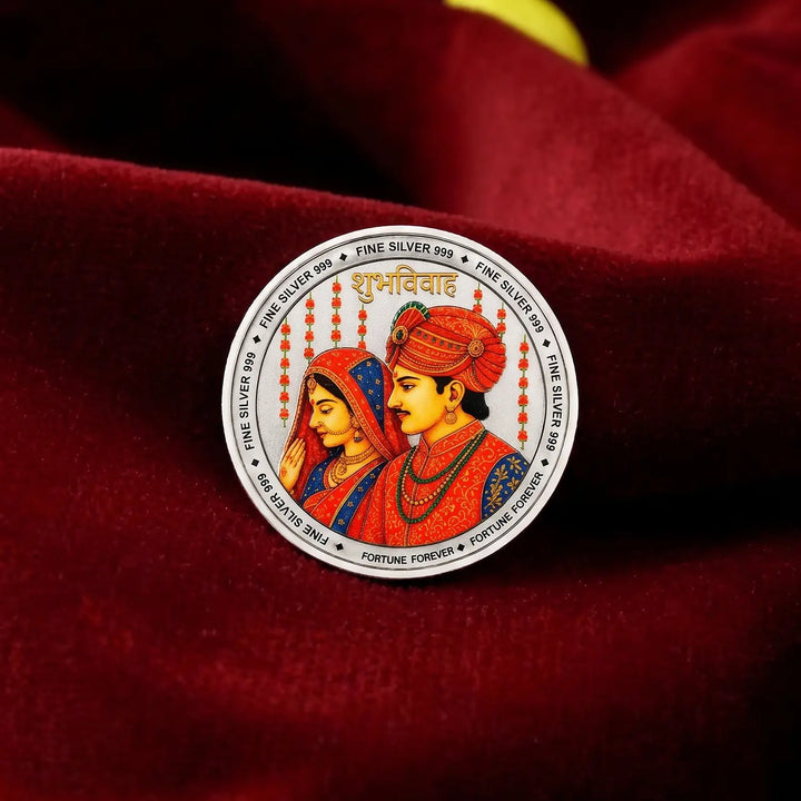 Shubh Vivah Fine Silver Coin - Made With Pure 925 Silver