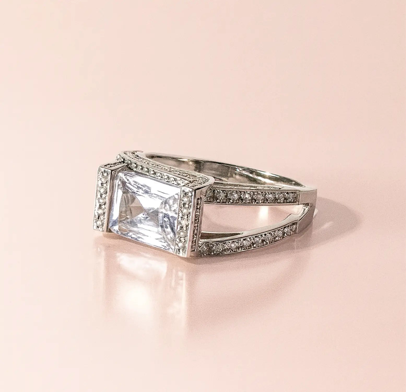Elegant Princess-Cut Silver Ring - Made With Pure 925 Silver