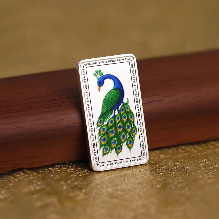 Royal Peacock Fine Silver Bar  - Made With Pure 925 Silver