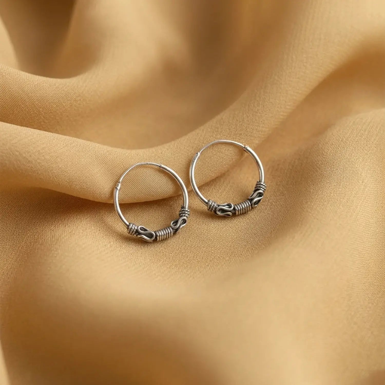 Minimal Oxidised Silver Hoop Earrings - Made With Pure 925 Silver
