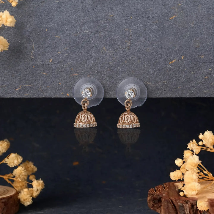 Petite Glow Gold-Plated Silver Jhumki Stud Earrings- Made With Pure 925 Silver