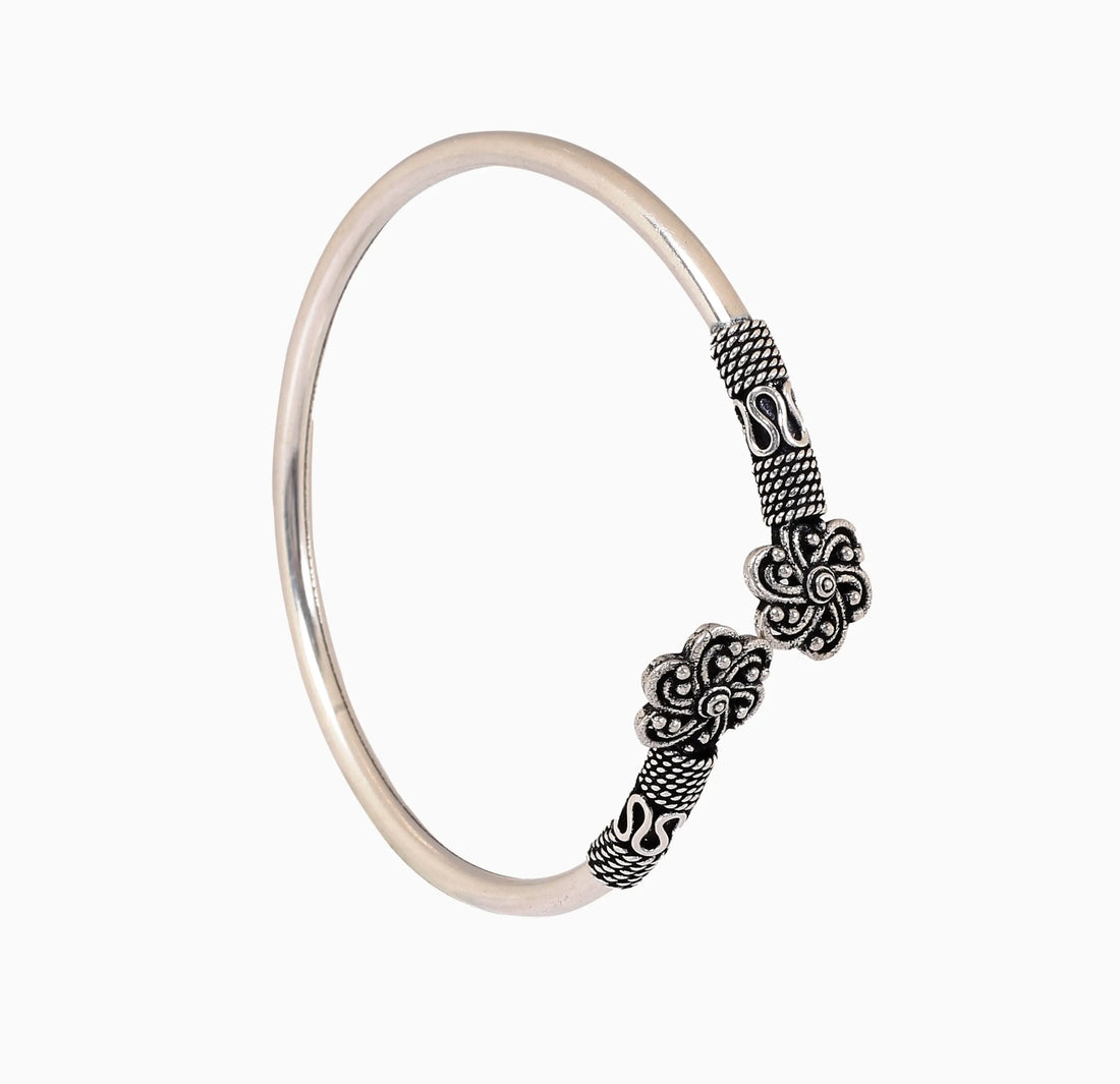 Antique Floral Silver Bracelets- Made With Pure 925 Silver