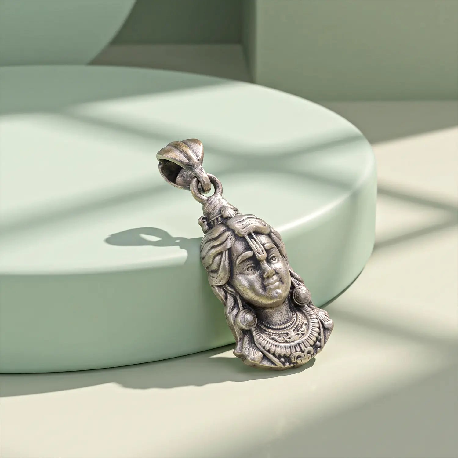 Mahadev Shiva Face Pendant -Cut Stone Ring - Made With Pure 925 Silver
