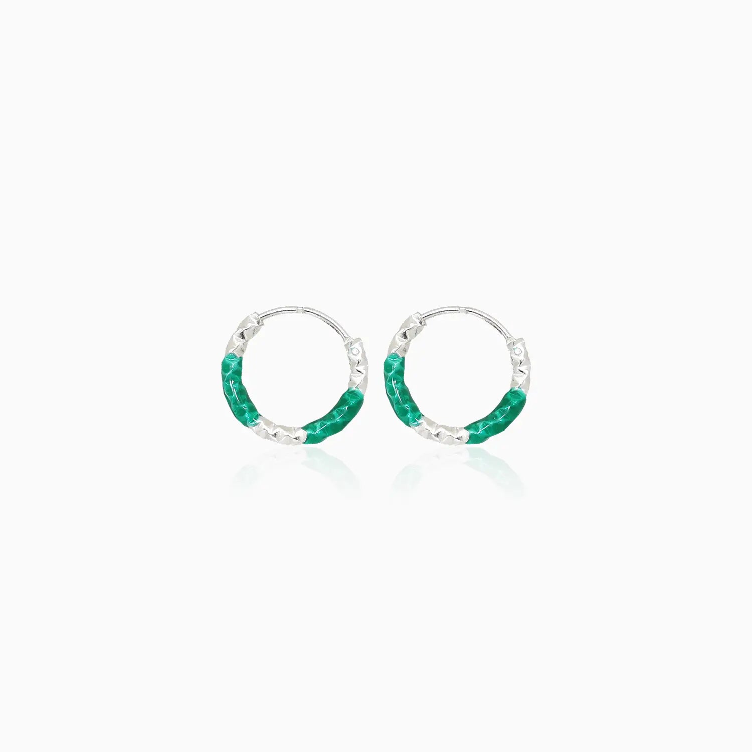 Lime Twist Silver Hoop Earrings - Made With Pure 925 Silver
