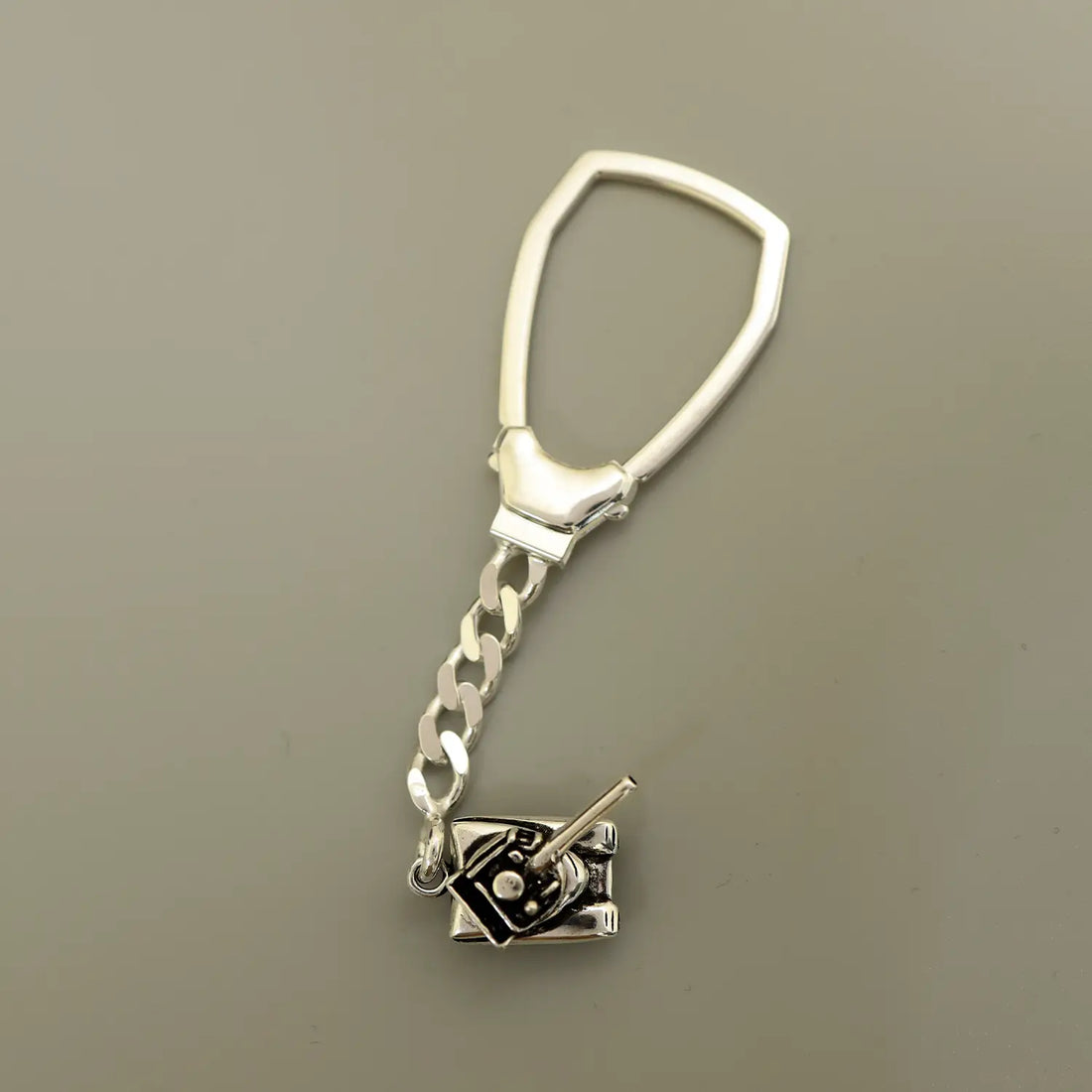 Pure Silver Tank Keychain  - Made With Pure 925 Silver