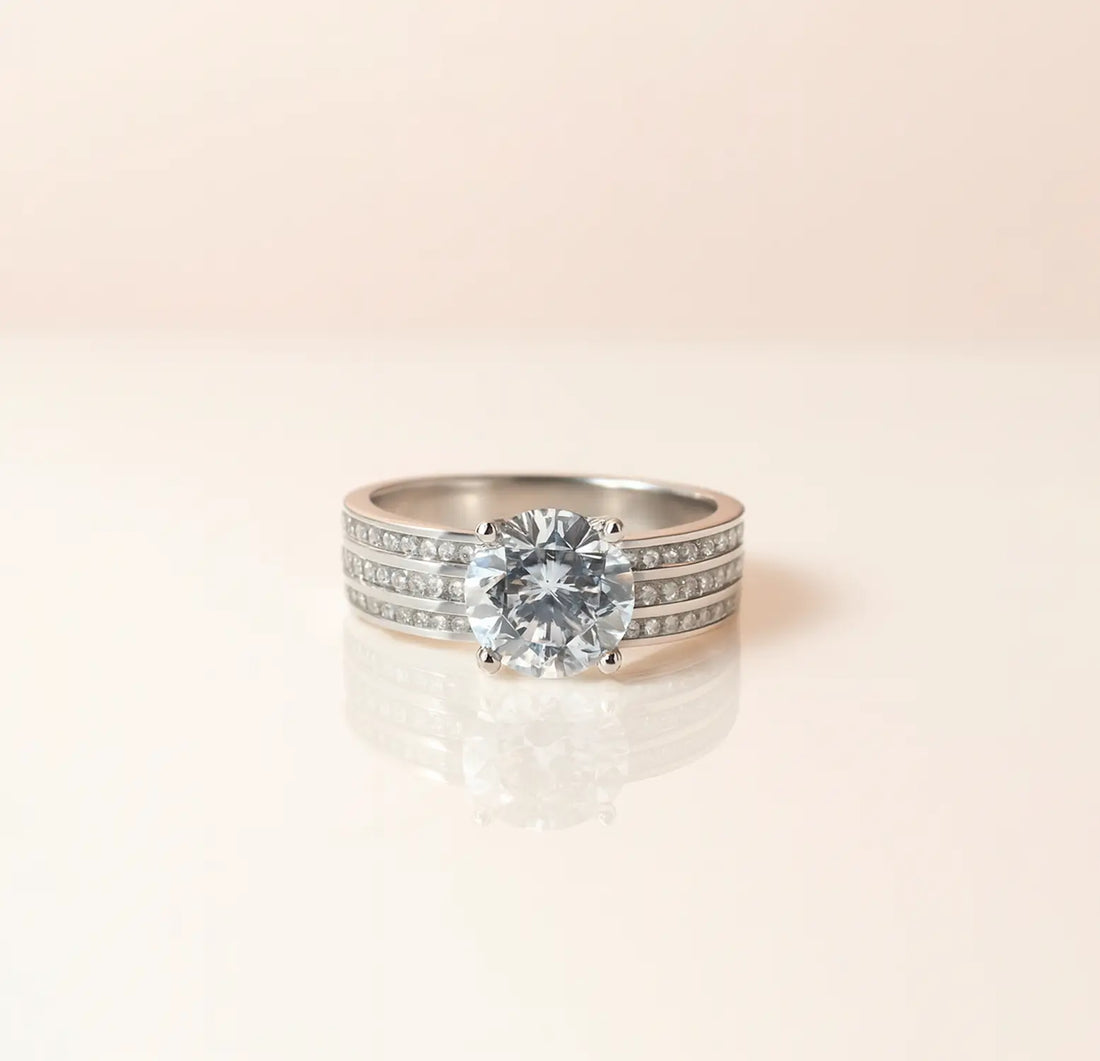 Pure Silver Classic Solitaire Ring - Made With Pure 925 Silver