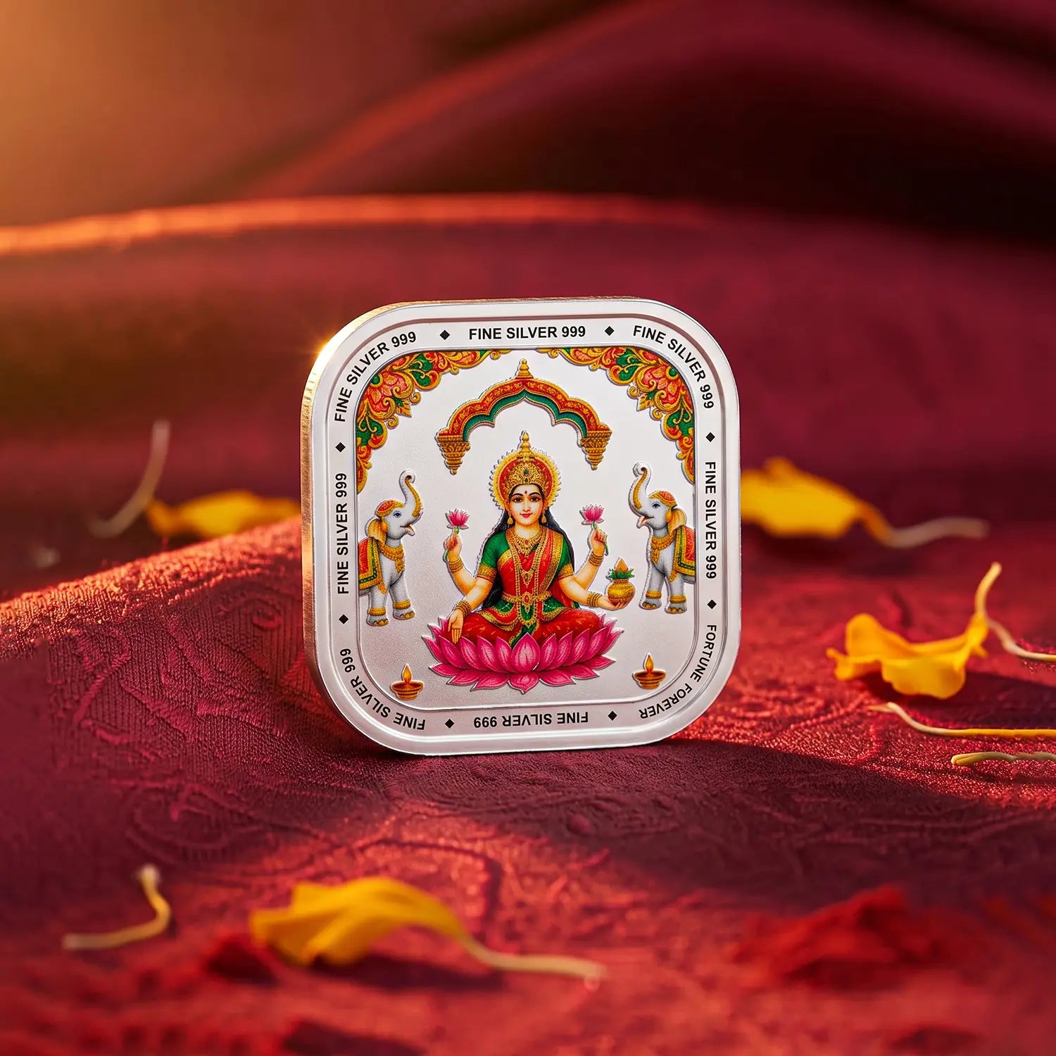 Goddess Lakshmi Fine Silver Coin - Made With Pure 925 Silver
