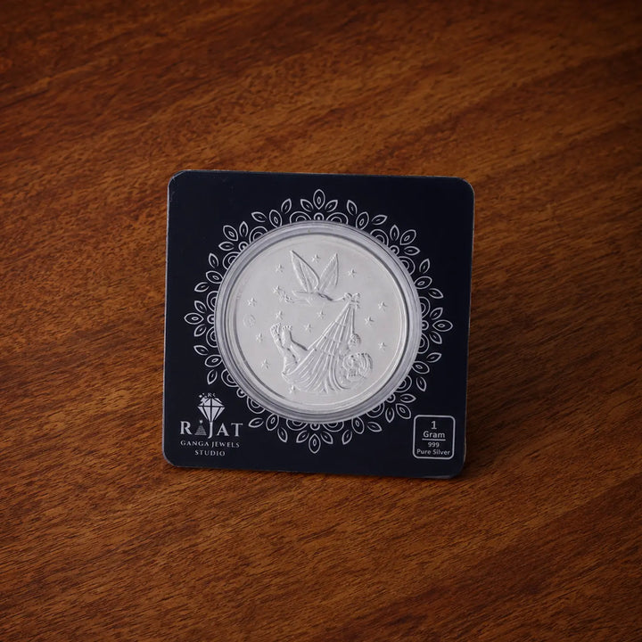 Pure 999 Silver Baby Birth Coin – 1 Gram