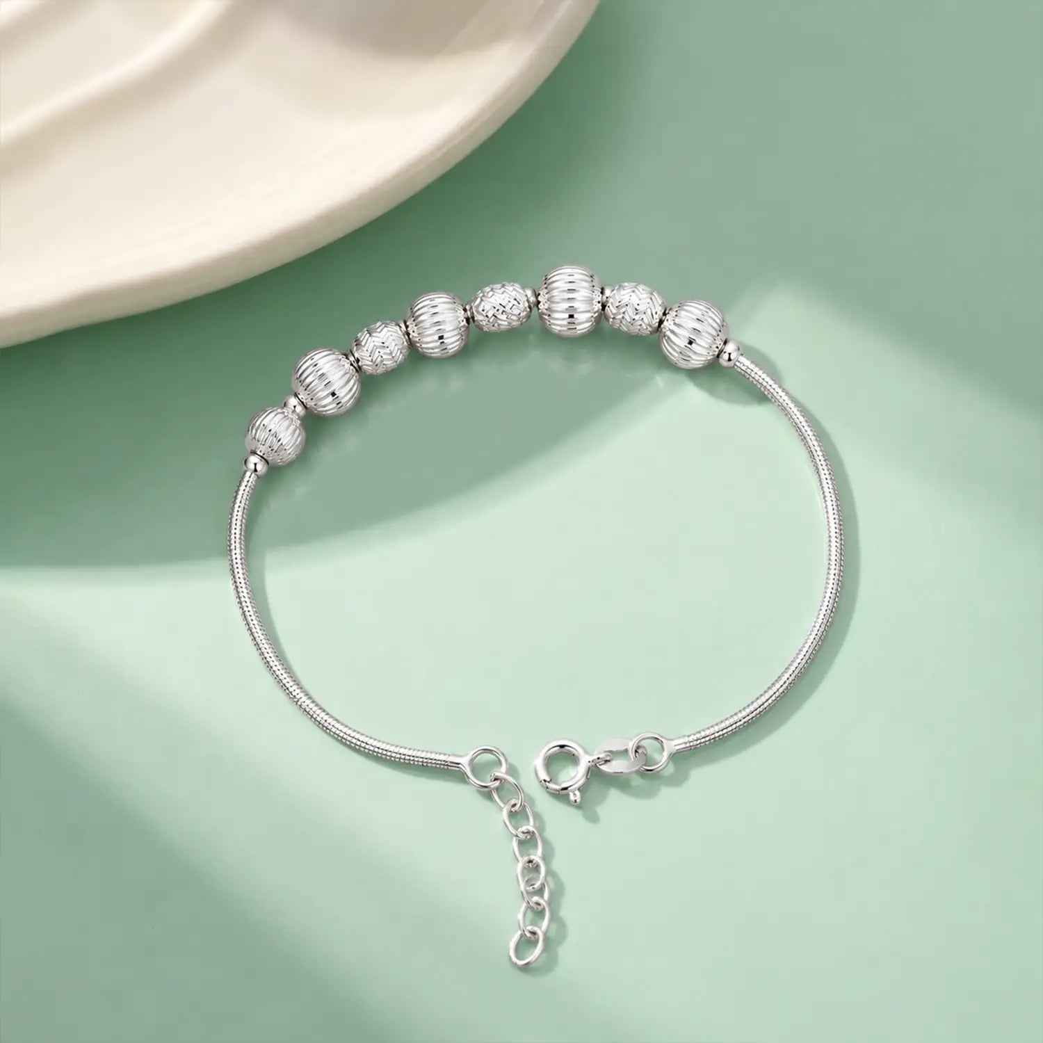Beaded Bracelet – Classic & Timeless - Made With Pure 925 Silver