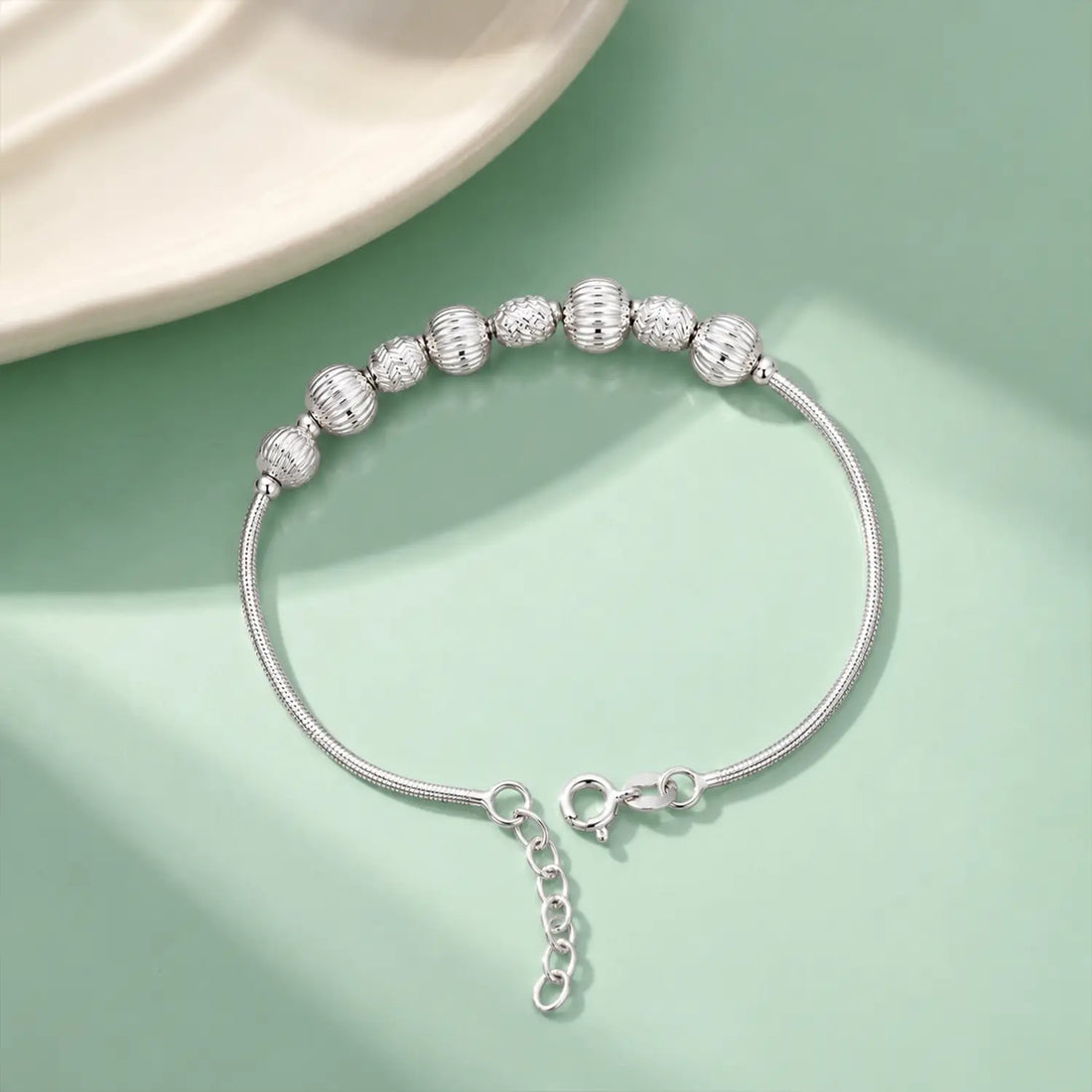 Beaded Bracelet – Classic & Timeless - Made With Pure 925 Silver