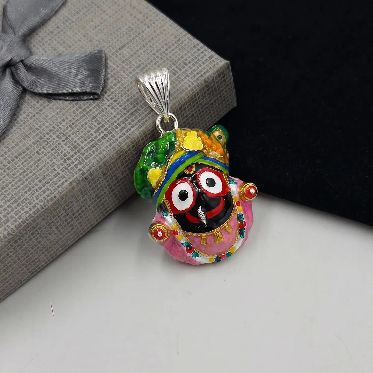 Divine Lord Jagannath Multicolour Silver Pendant - Made With Pure 925 Silver