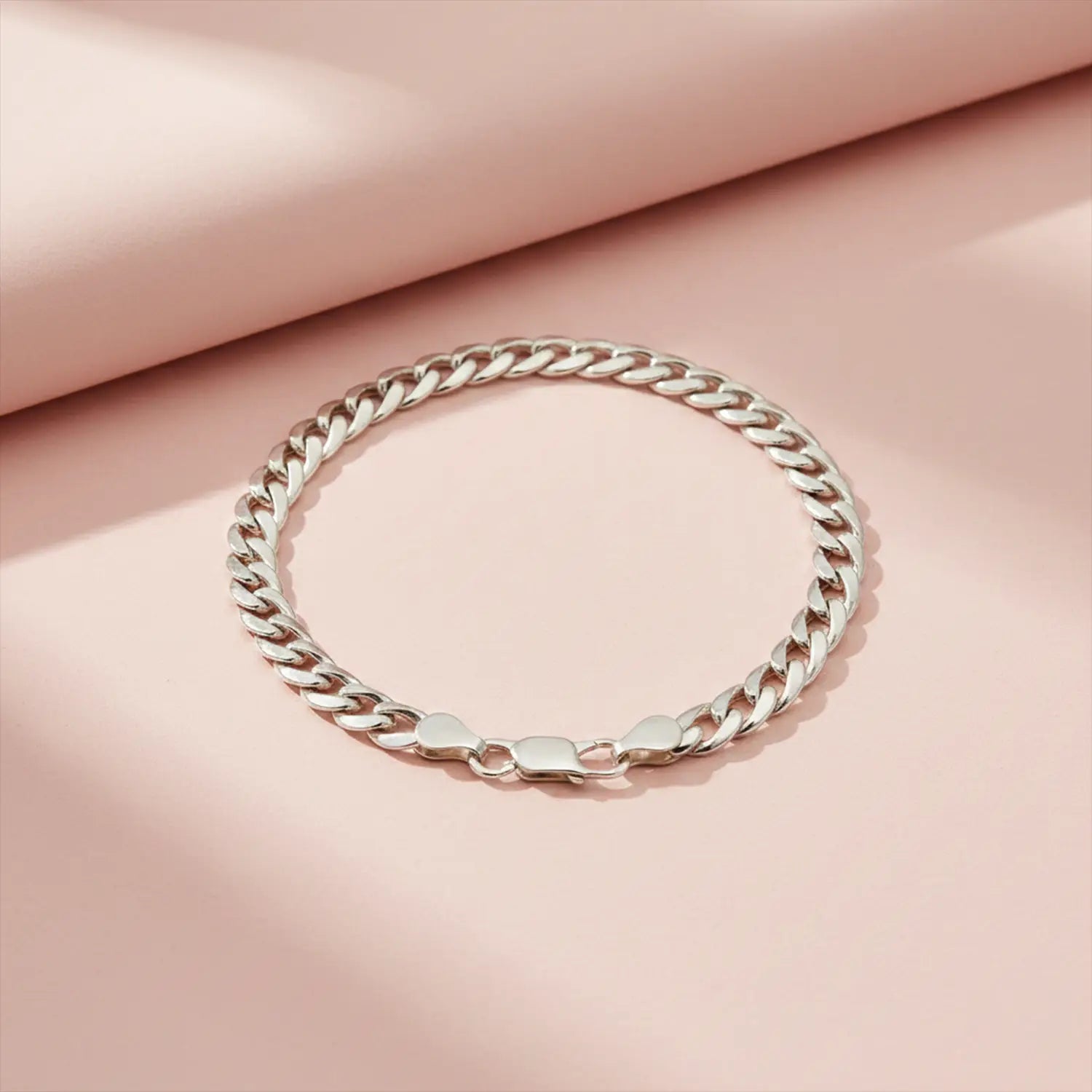 Classic Pure Silver Curb Chain Bracelet - Made With Pure 925 Silver