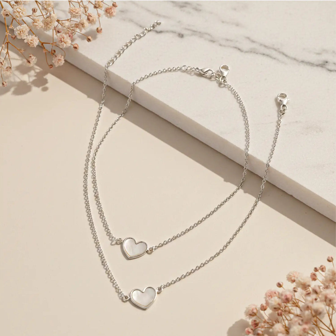 Elegant Heart Pure Silver Anklet- Made With Pure 925 Silver