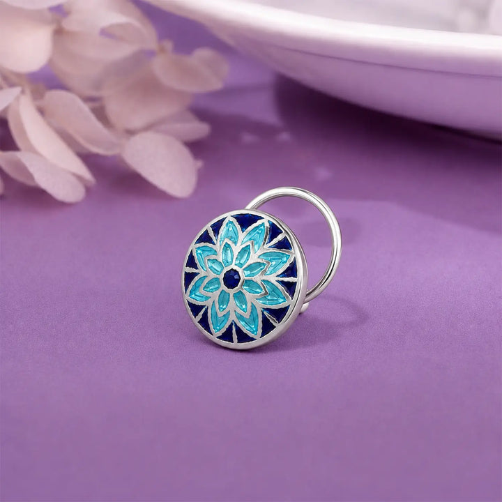 Enamel Silver Nose Pin- Made With Pure 925 Silver