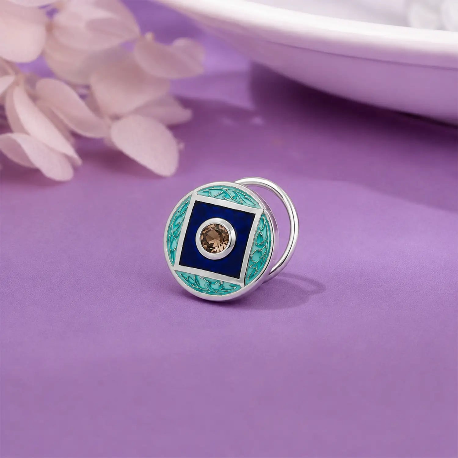 Enamel Bloom Sterling Silver Nose Pin- Made With Pure 925 Silver