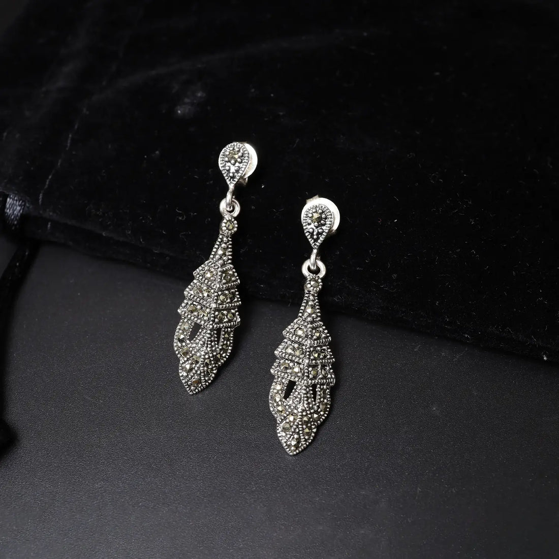 Vintage Muse Oxidized Silver Drop Earrings- Made With Pure 925 Silver