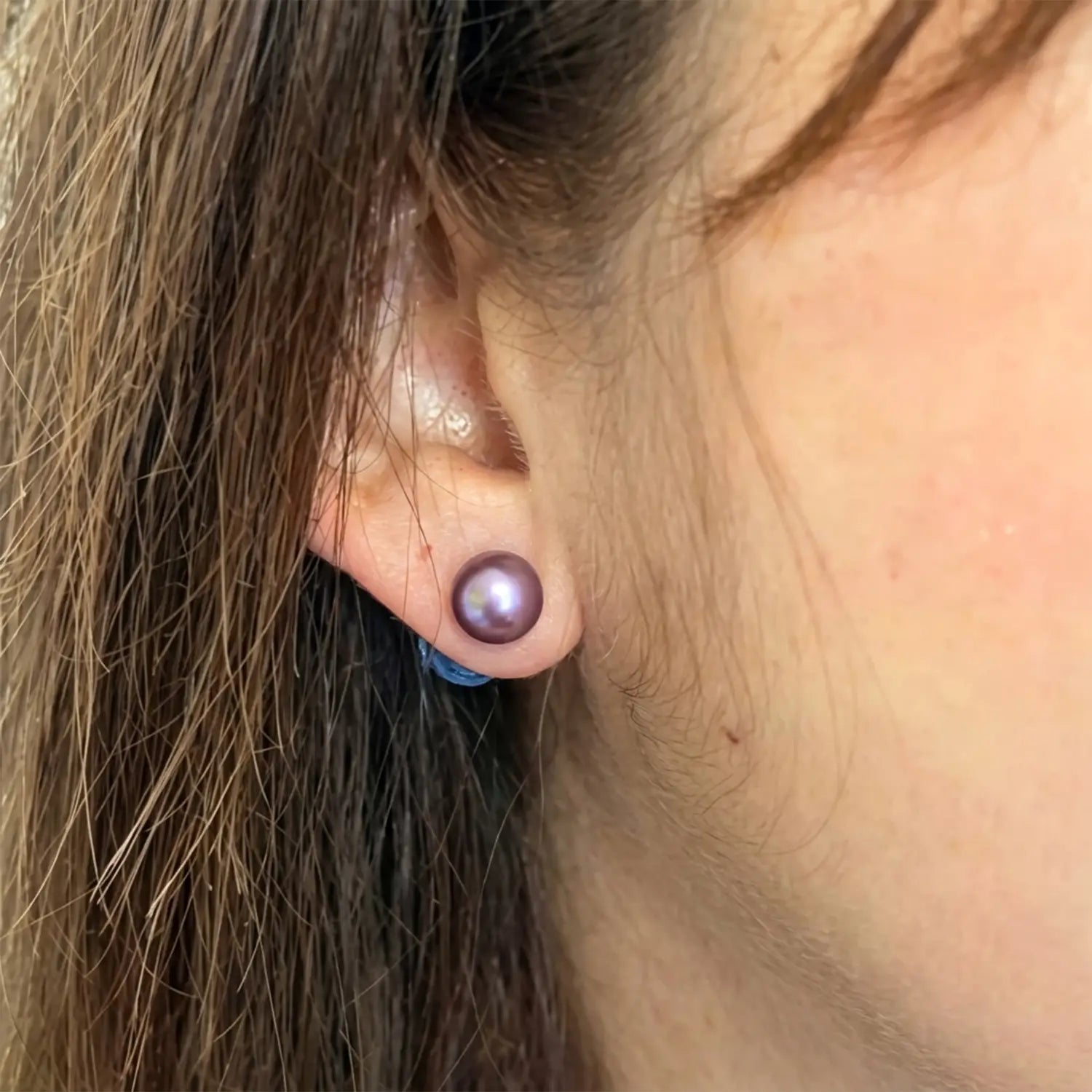 Midnight Pearl Sterling Silver Stud Earrings - Made With Pure 925 Silver