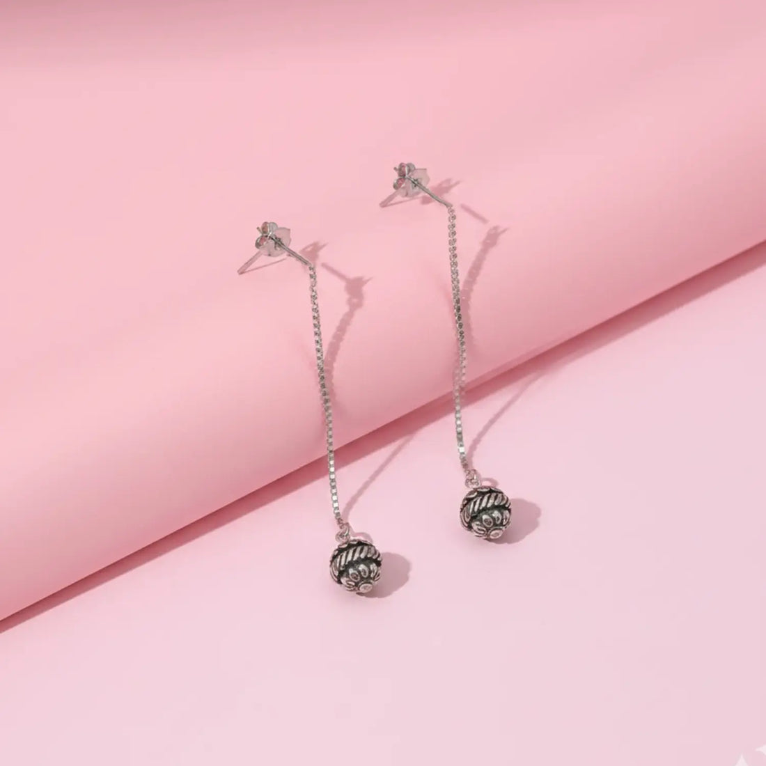 Elegant Floral Drop Pure Silver Earrings - Made With Pure 925 Silver