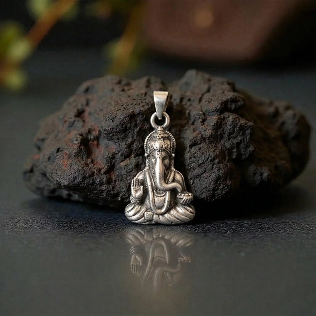 Shubh Aarambh Ganesh Silver Pendant - Made With 925 Pure Silver