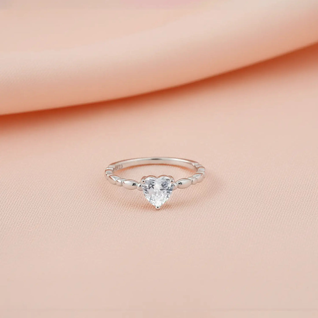 Heart Solitaire Pure Silver Ring - Made With Pure 925 Silver