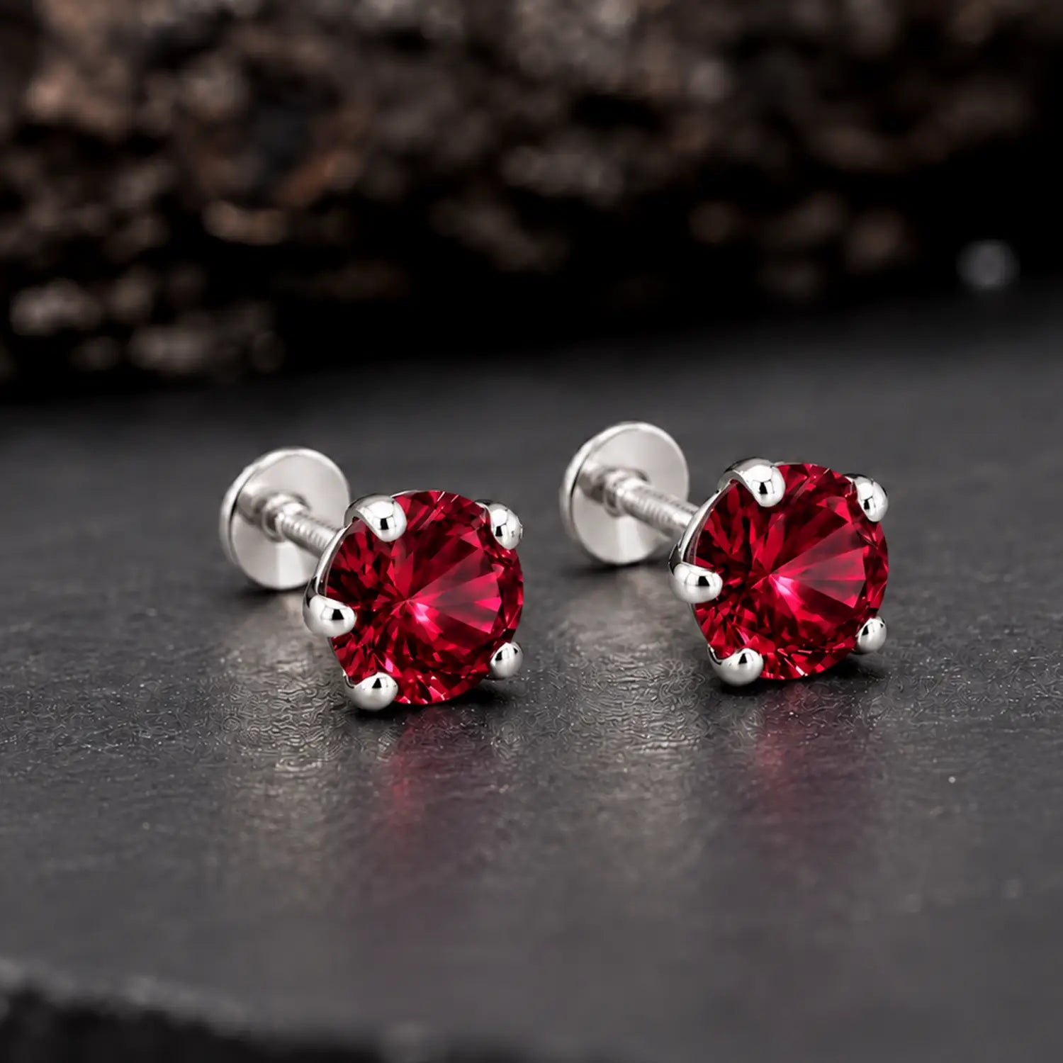 Royal Blue Solitaire Sterling Silver Stud Earrings - Made With Pure 925 Silver