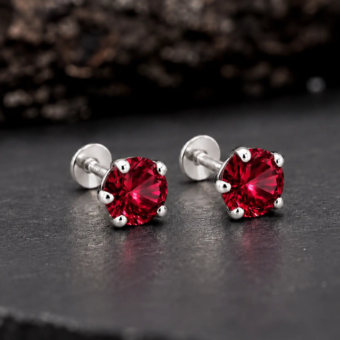 Royal Blue Solitaire Sterling Silver Stud Earrings - Made With Pure 925 Silver