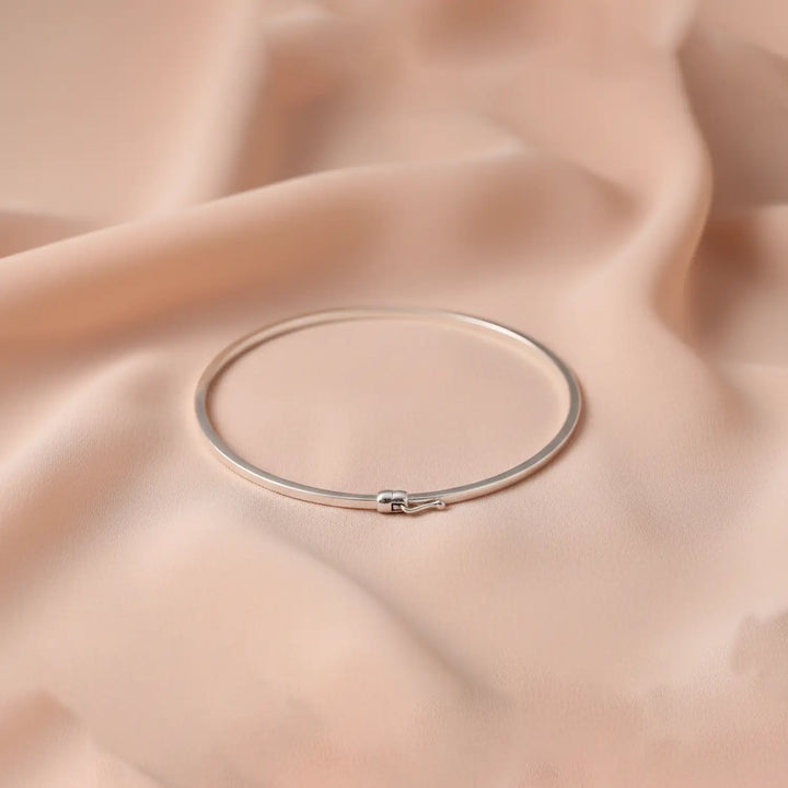 Classic Smooth Sterling Silver Kada Bracelet - Made With Pure 925 Silver