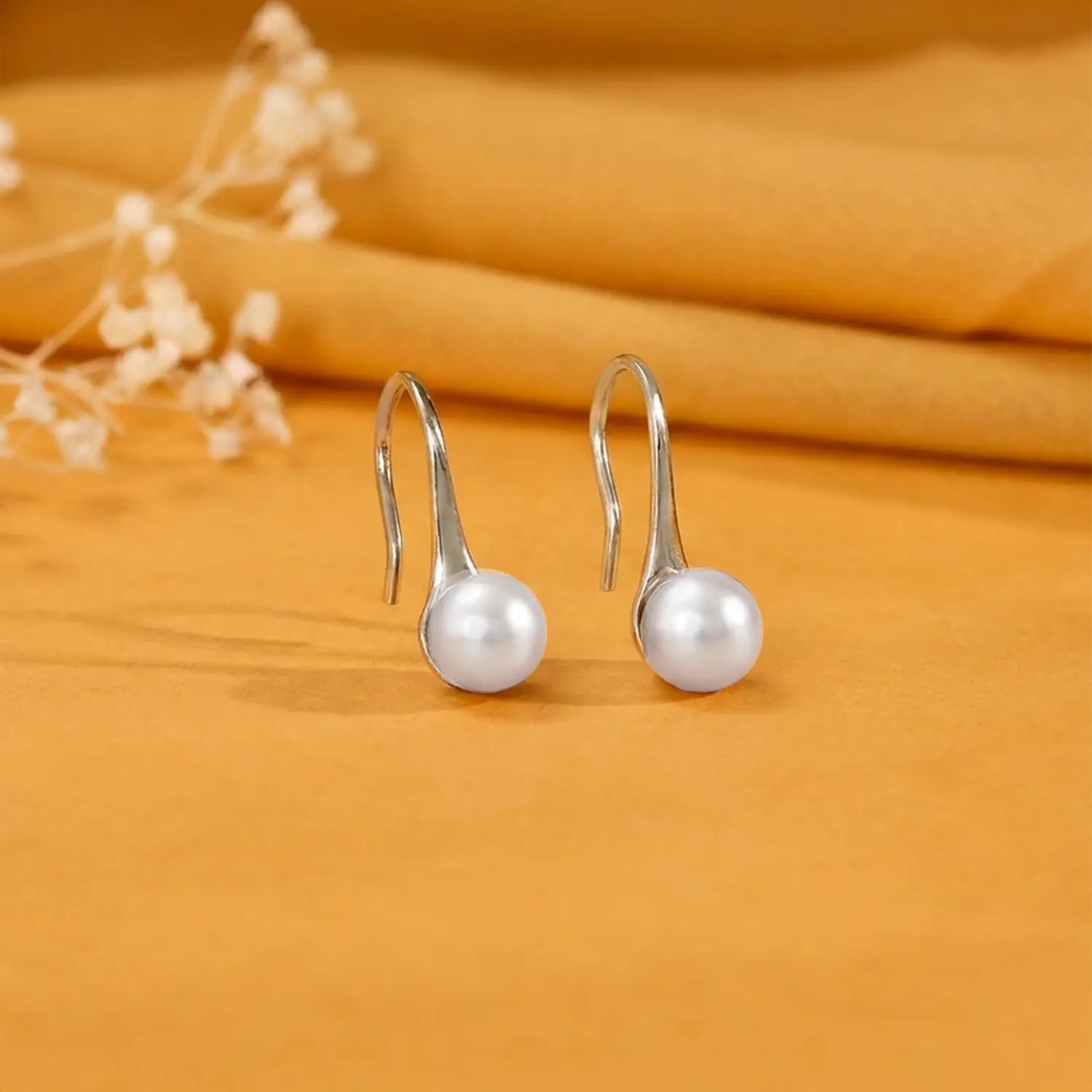 Classic Pearl Drop Sterling Silver Earrings - Made With Pure 925 Silver