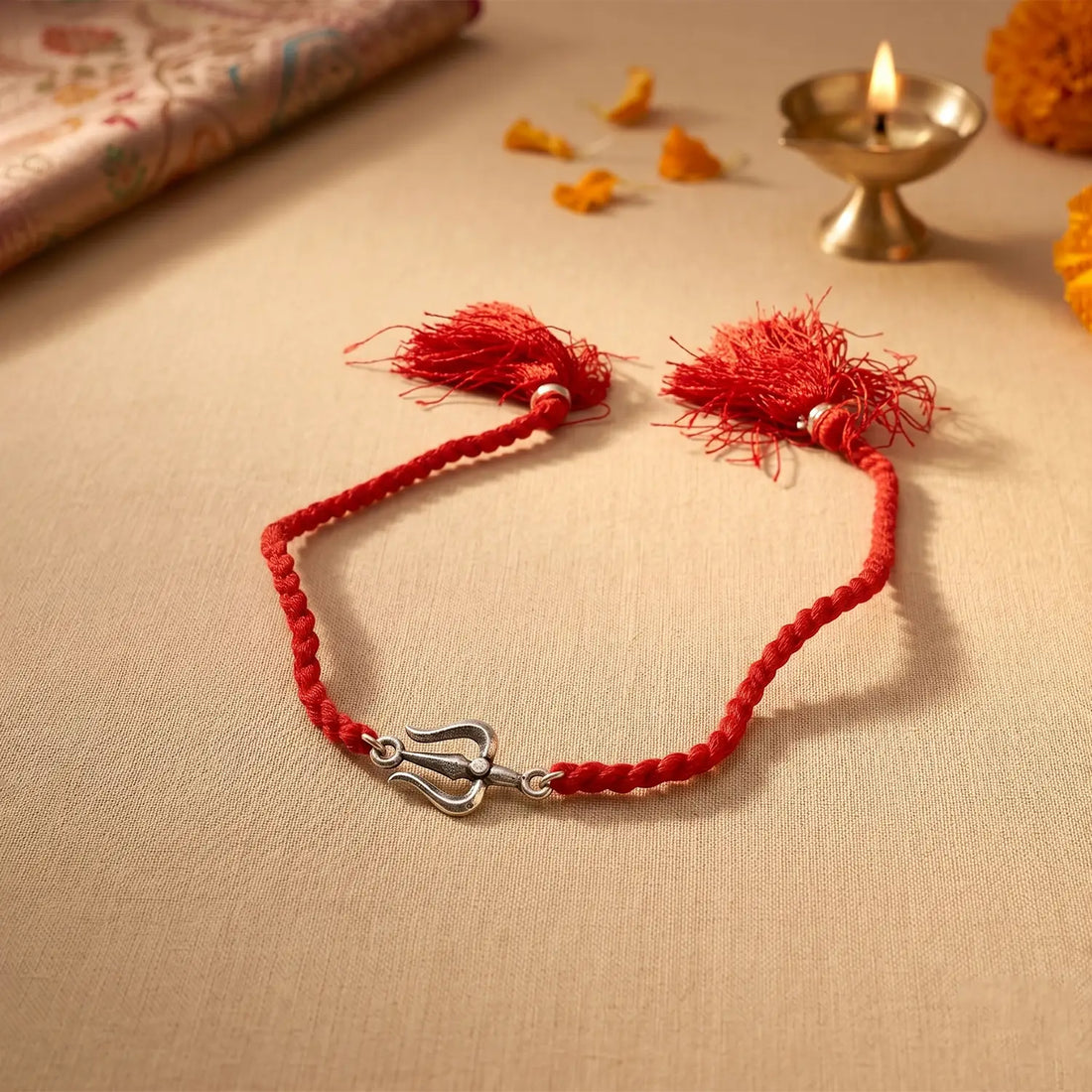 Trishul Divine Silver Rakhi - Made With Pure 925 Silver