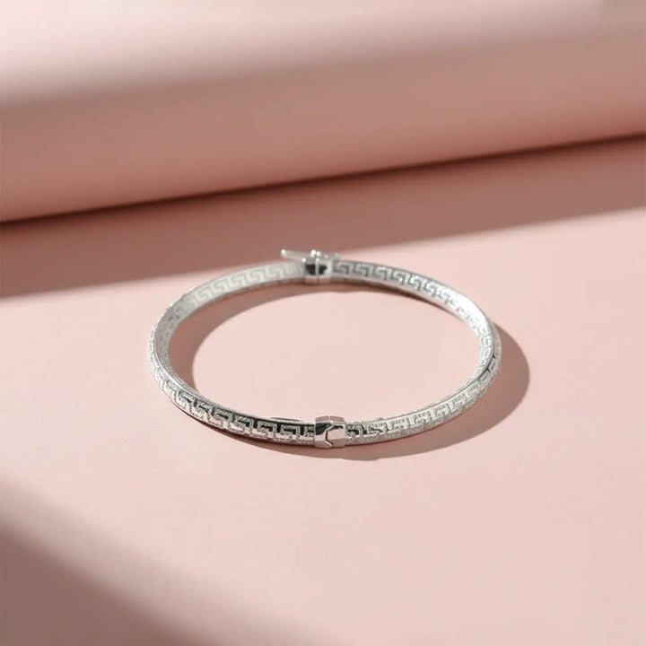 Greek Pattern Silver Bracelet - Made With Pure 925 Silver