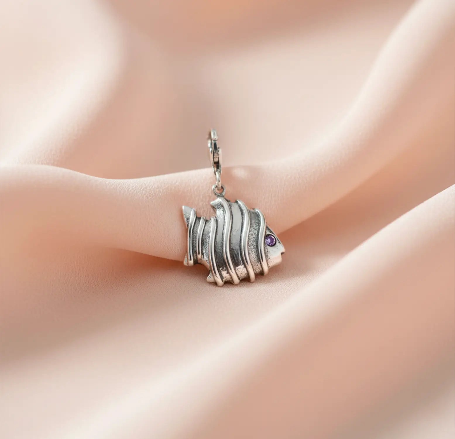 Artisan Fish Design Oxidised Silver Pendant - Made With Pure 925 Silver
